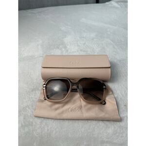 Chloé CH0204S 004 Grey Havana to Transparent New With Case 70's Retro Style